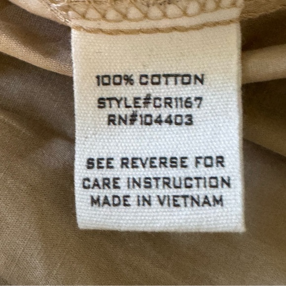 Mine flutter cap Sleeve Button Down White Tan Mini Dress Size Small - Picture 9 of 9